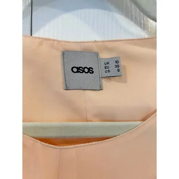 ASOS Pleaded Dress Peach Size 6 (US) - Picture 7 of 8